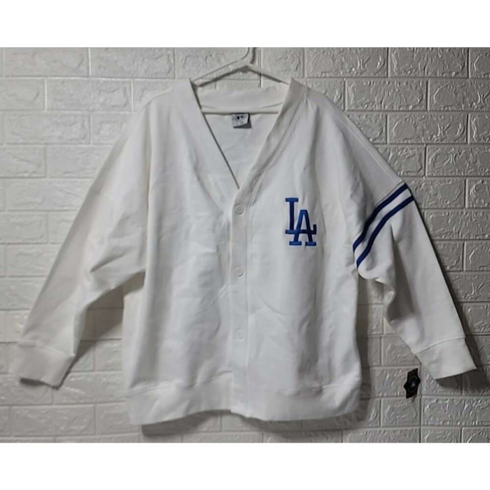 Los Angeles LA Dodgers Cardigan Sweater Official MLB Merchandise Oversized Large